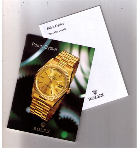 rolex price brochure